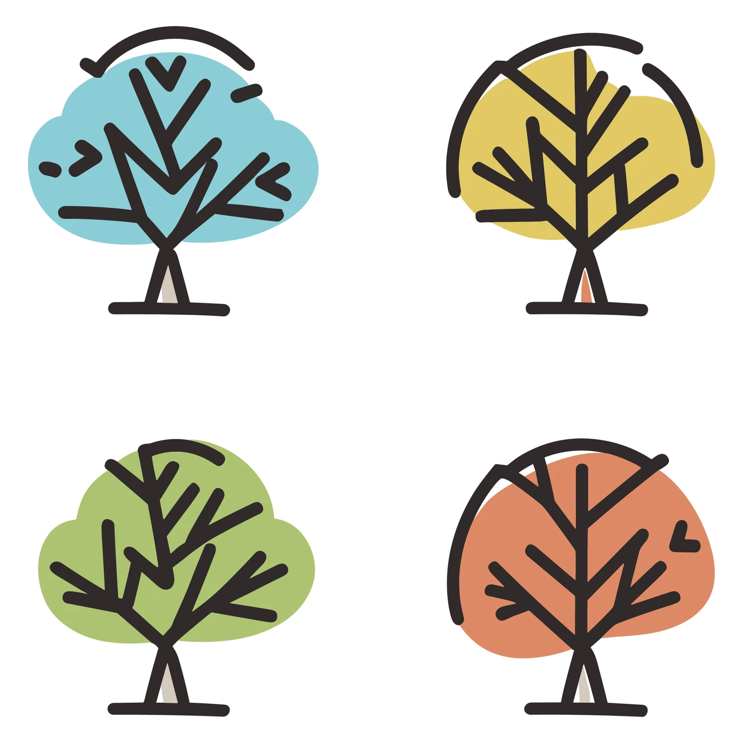 Tree customizable icon set design #35163