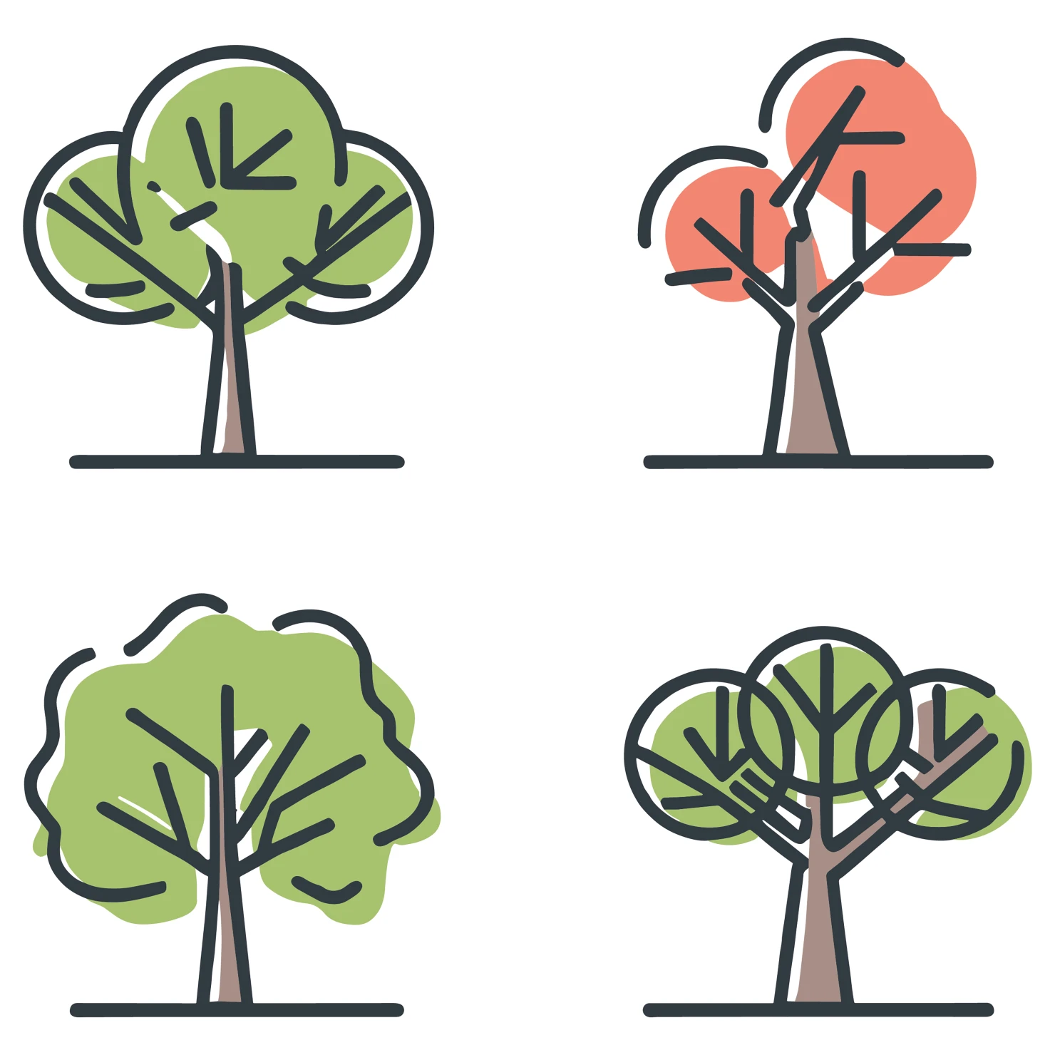 Tree customizable icon set design #35164