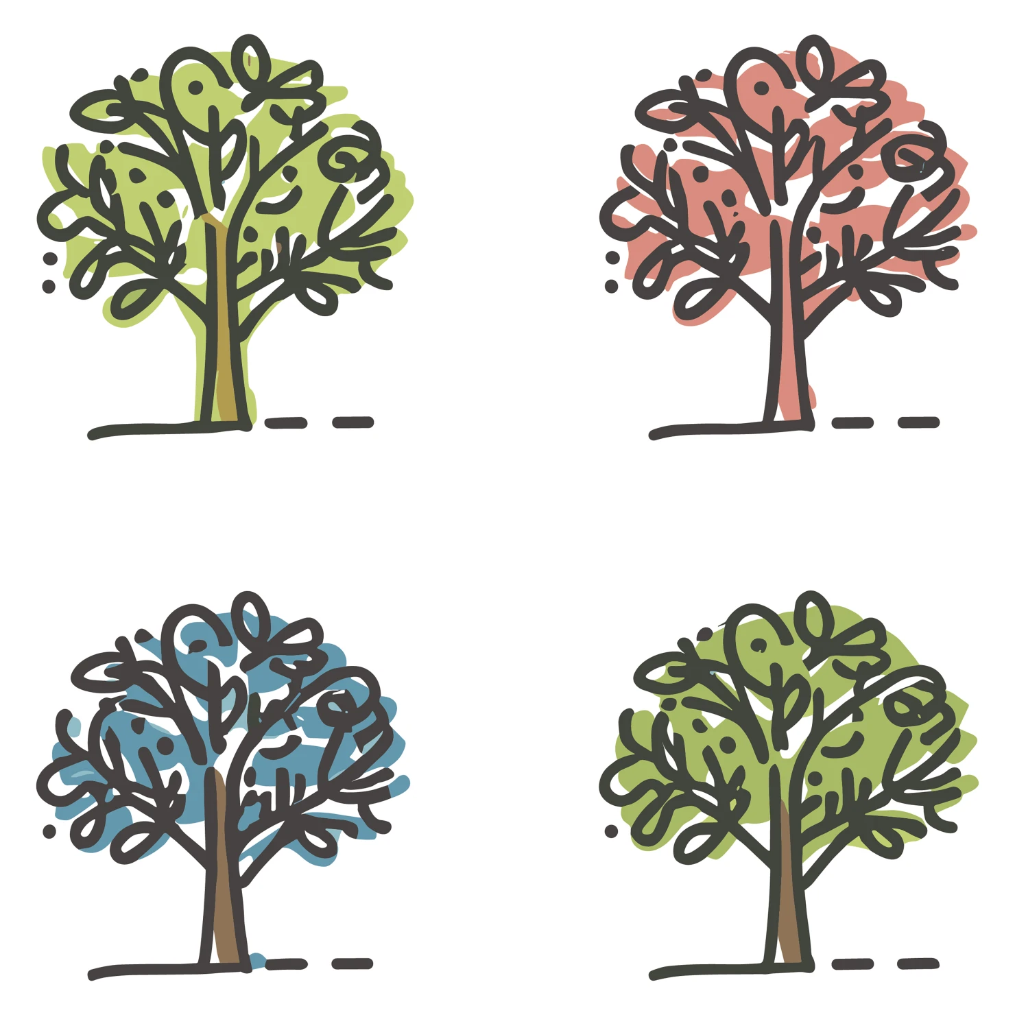 Tree customizable icon set design #35165