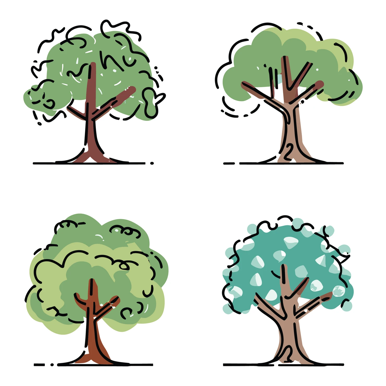Tree customizable icon set design #35174