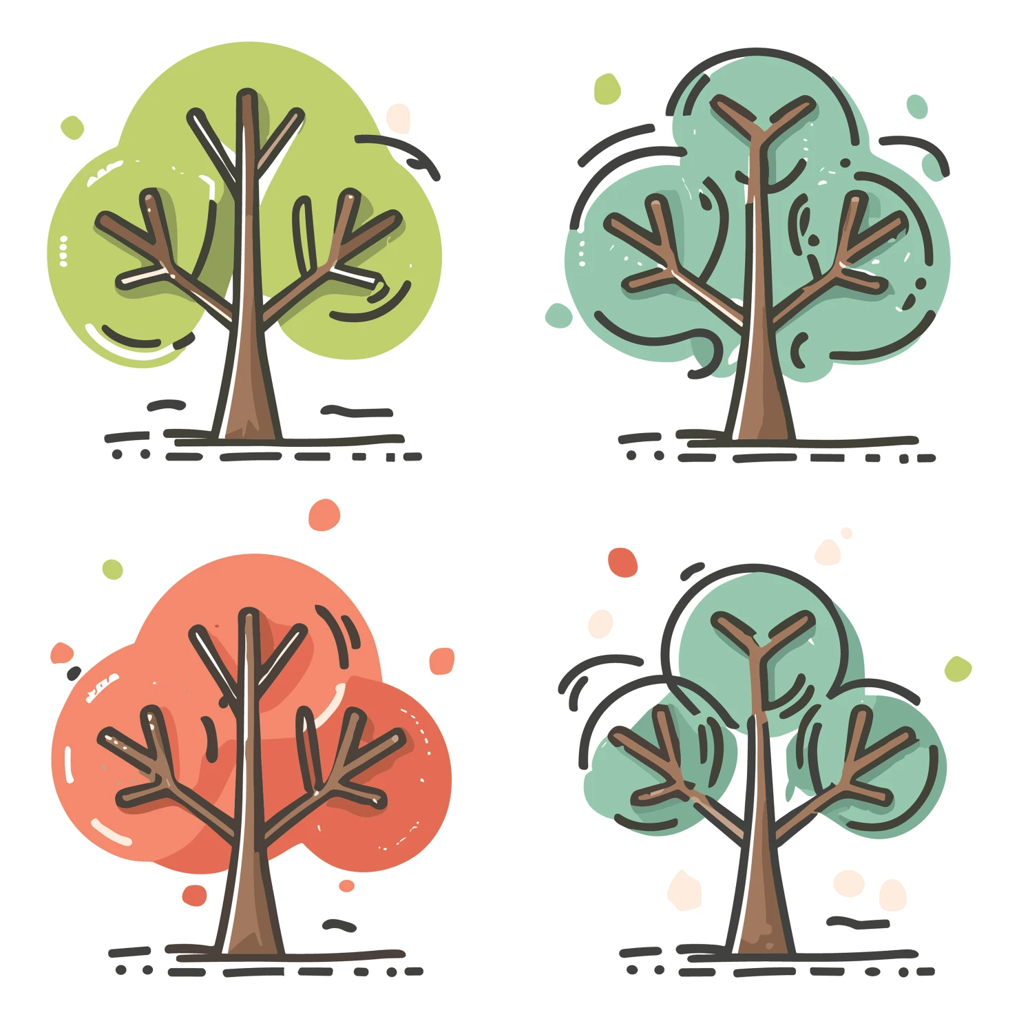 Tree customizable icon set design #35175