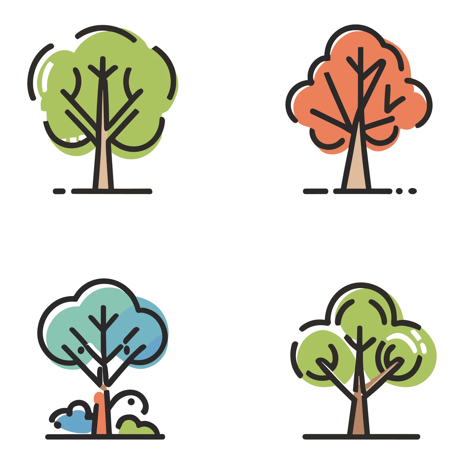 Tree customizable icon set design #35177