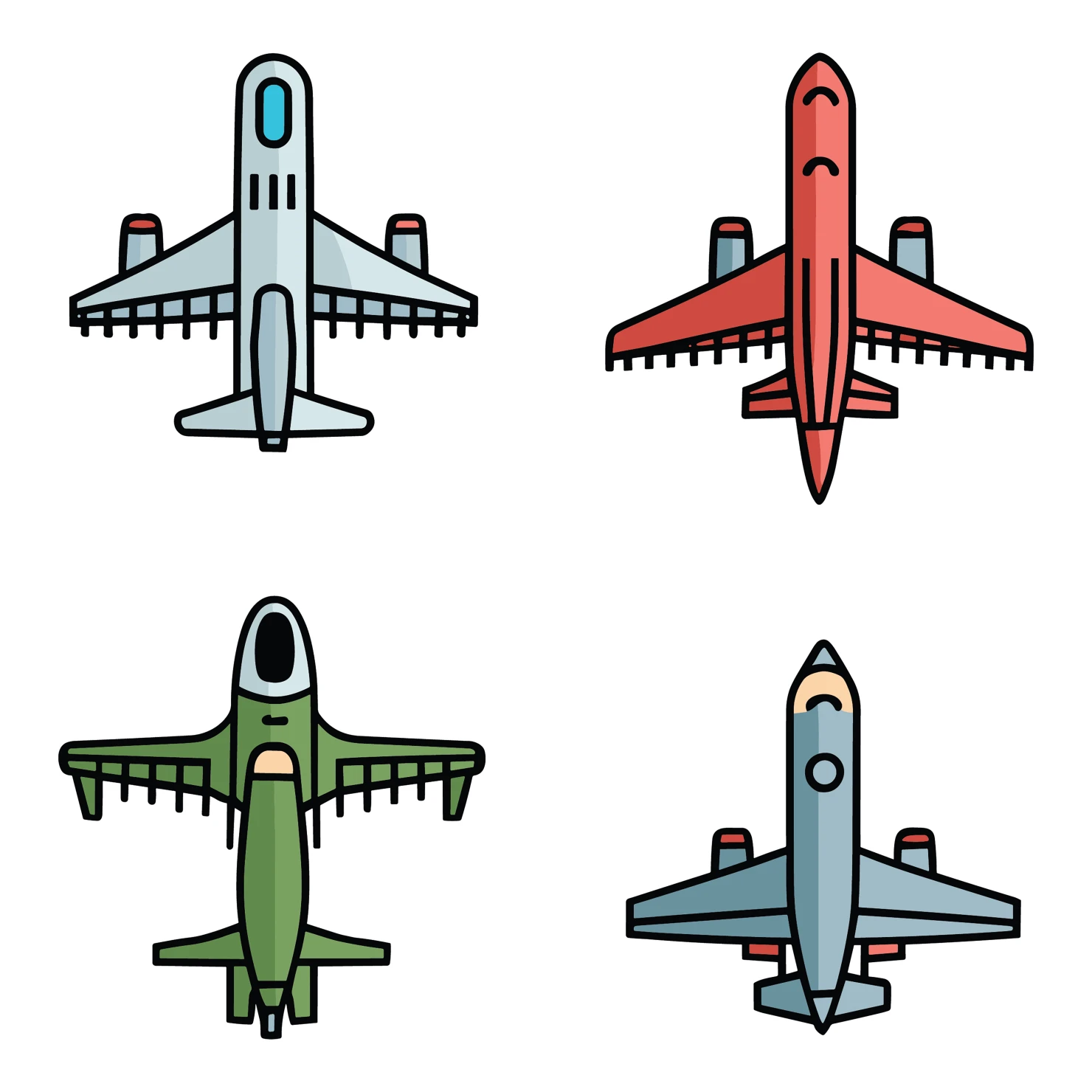 Airplane customizable icon set design #35182