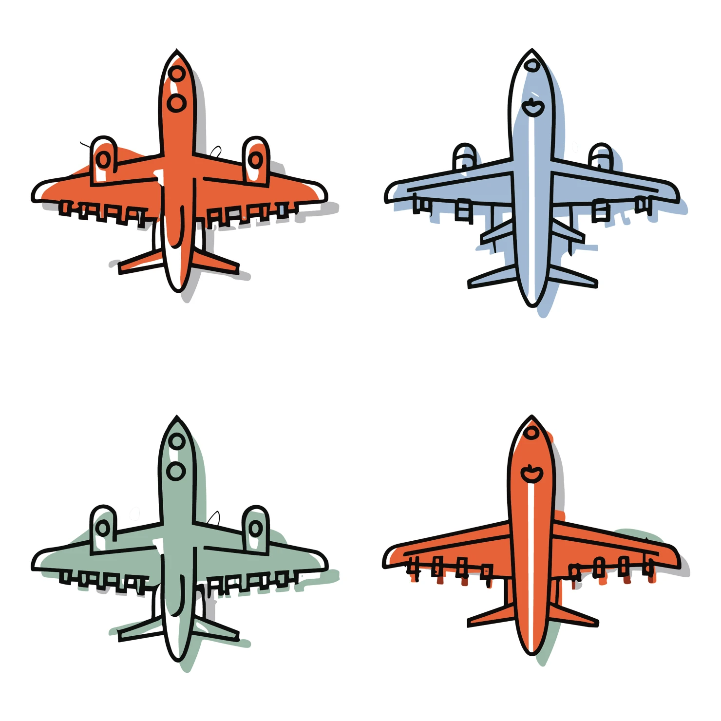 Airplane customizable icon set design #35184