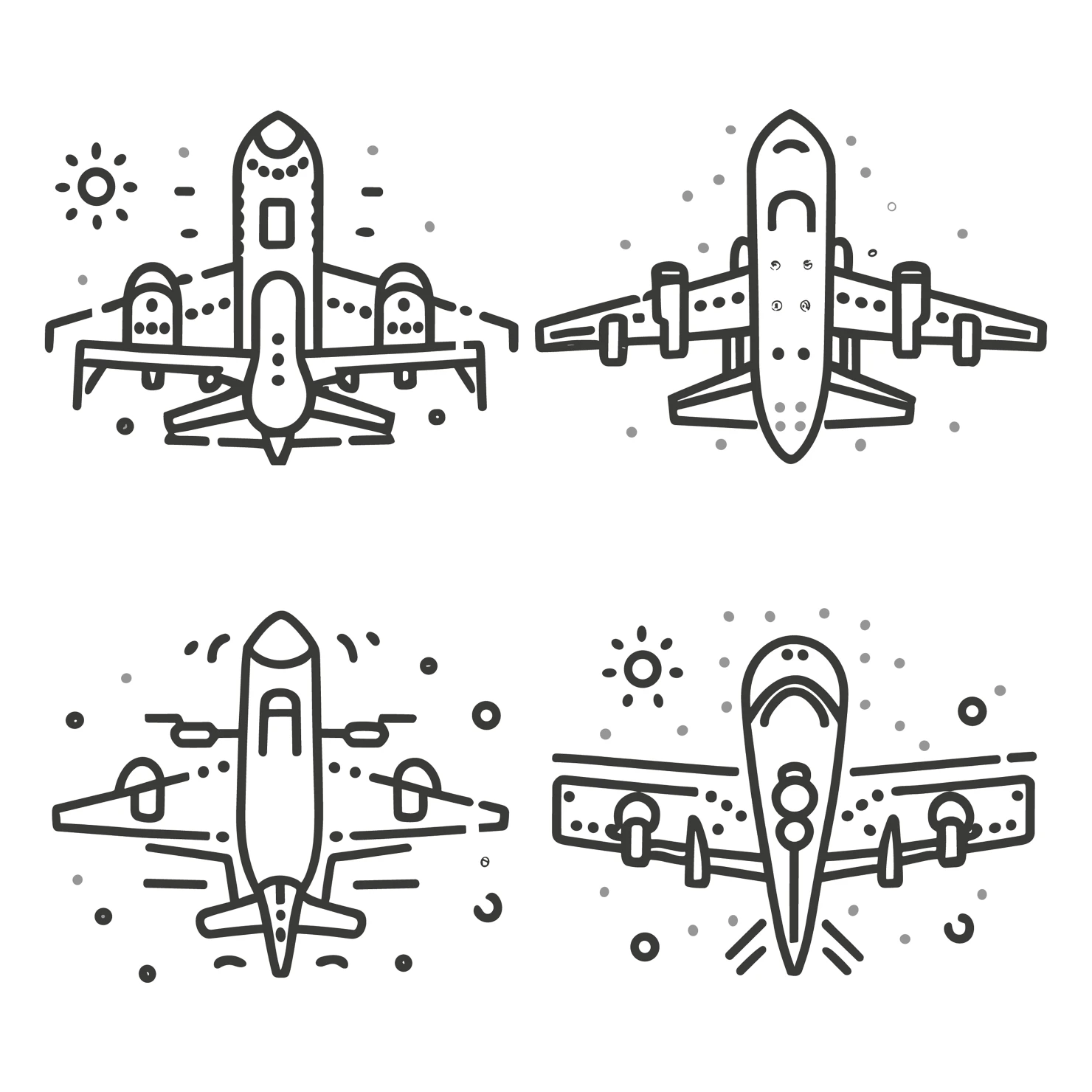 Airplane customizable icon set design #35185