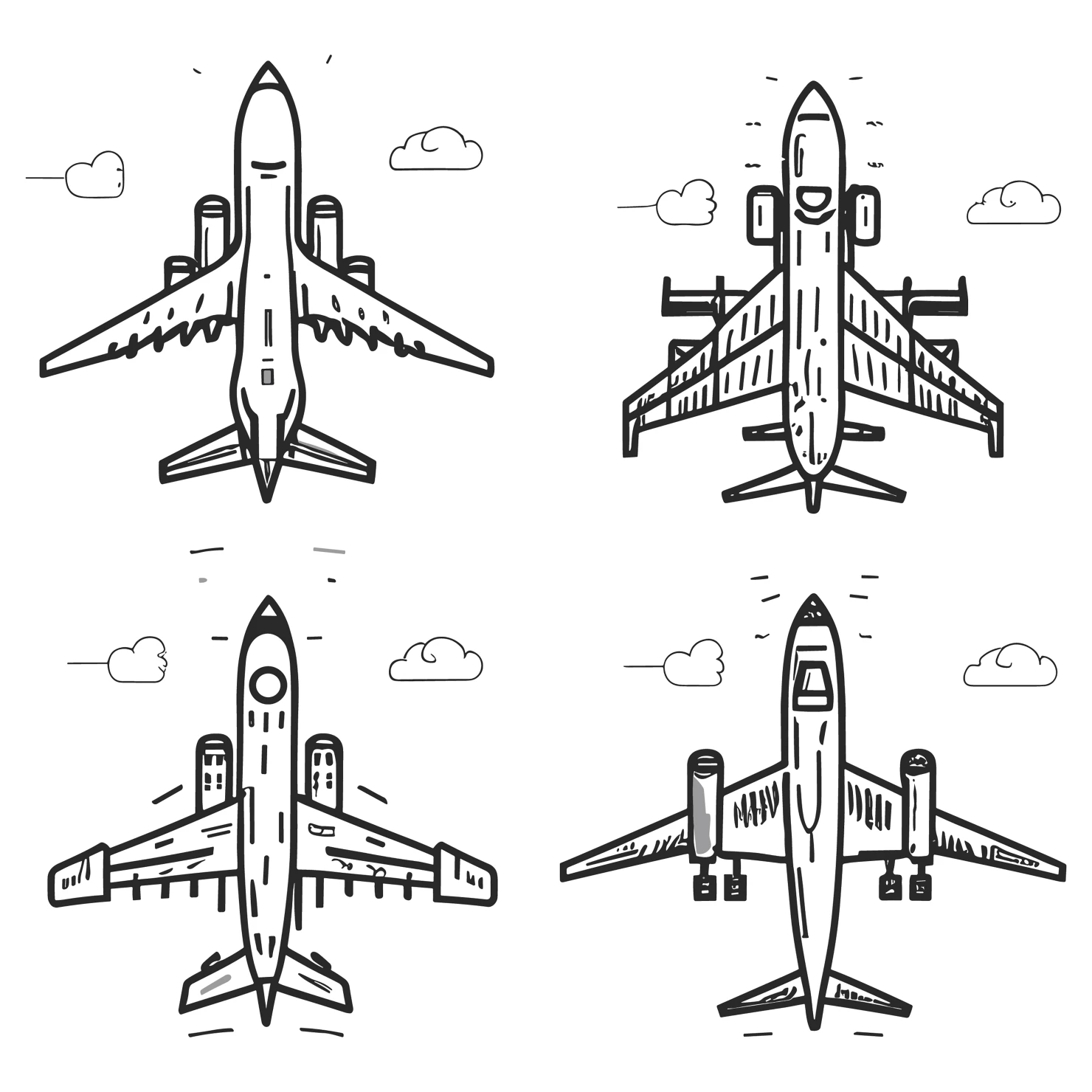 Airplane customizable icon set design #35186