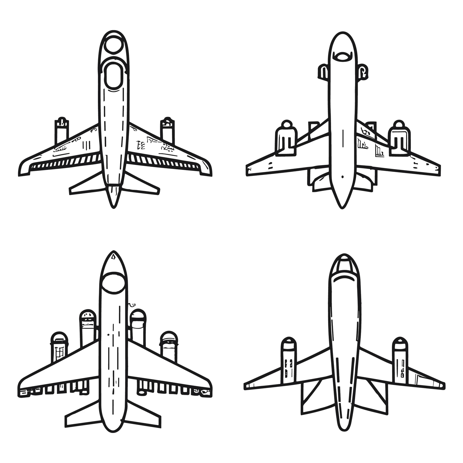 Airplane customizable icon set design #35188