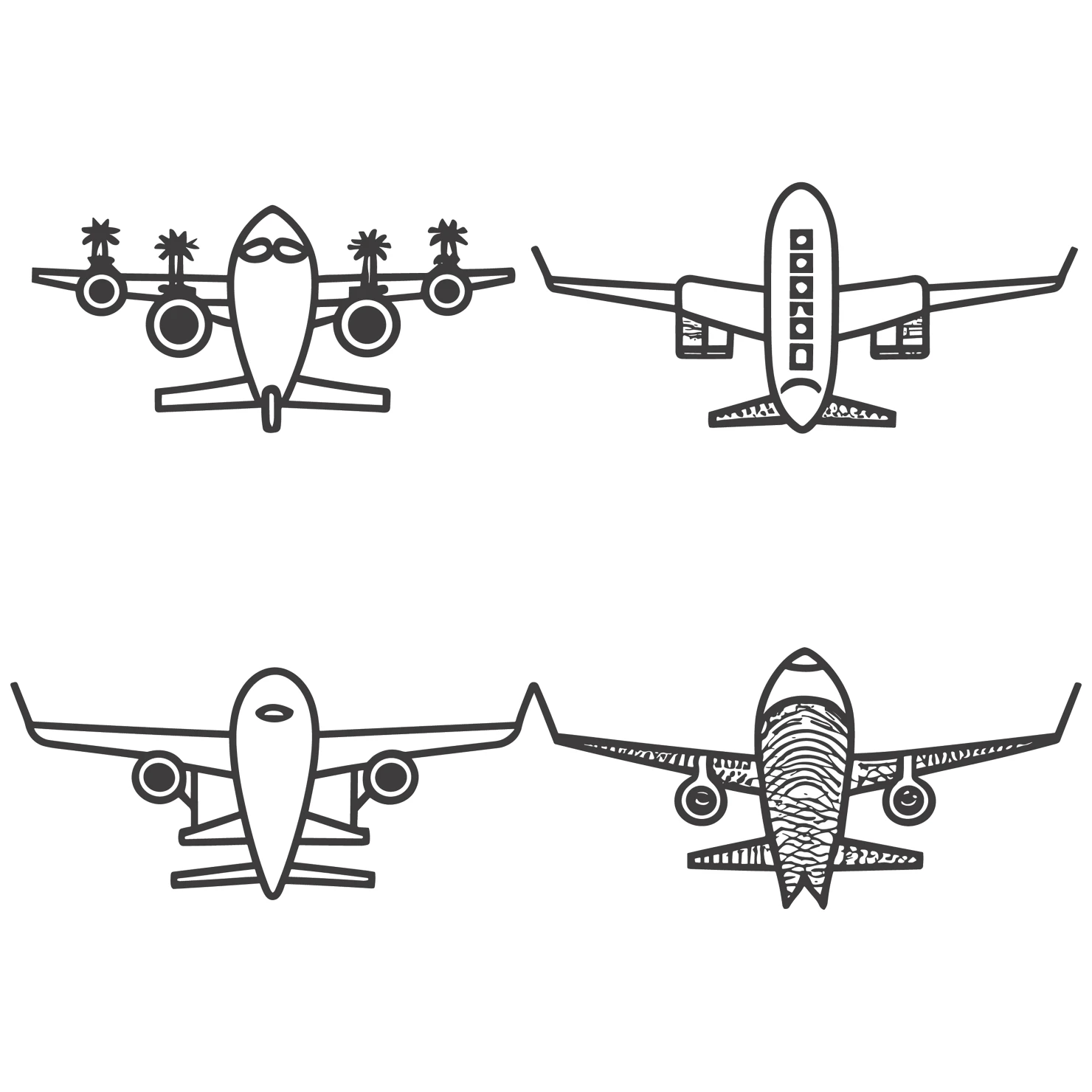 Airplane customizable icon set design #35189