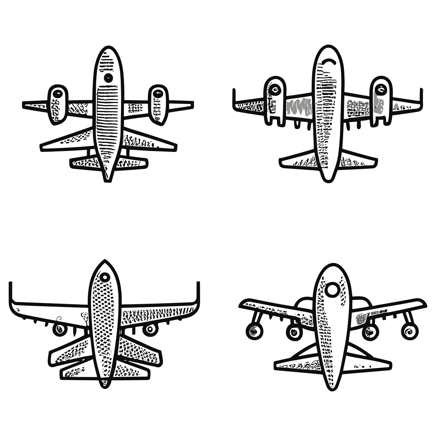 Airplane customizable icon set design #35191