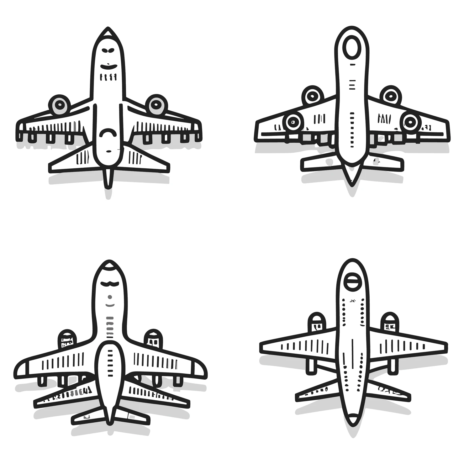 Airplane customizable icon set design #35192