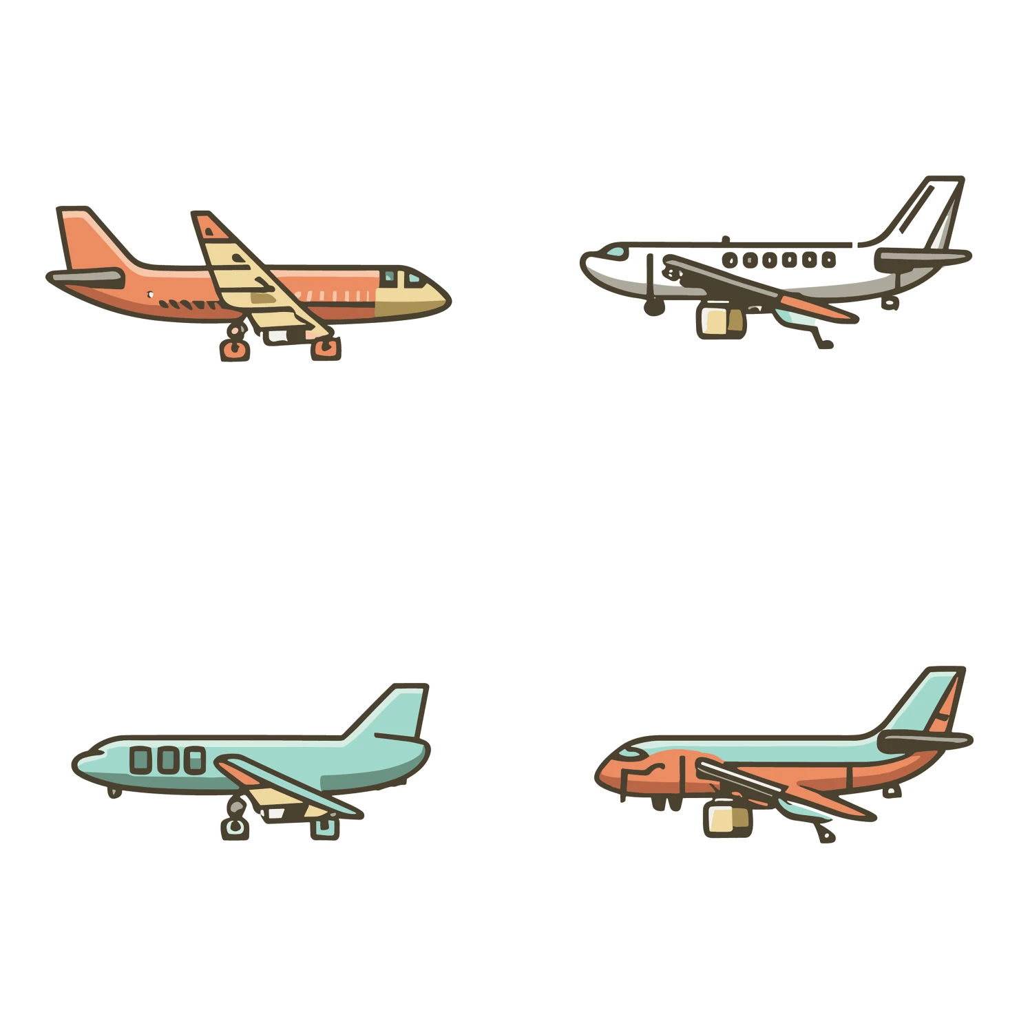 Airplane customizable icon set design #35193