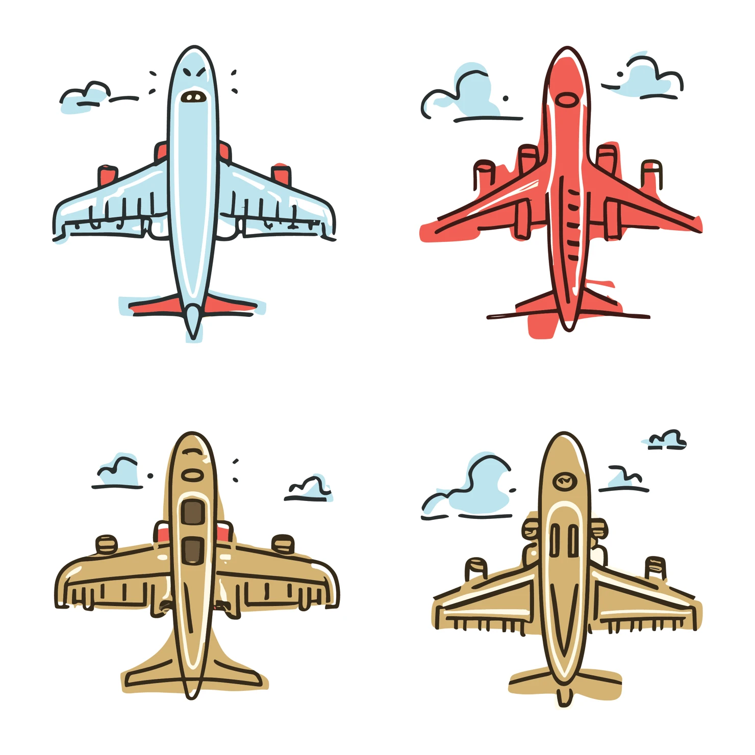 Airplane customizable icon set design #35194