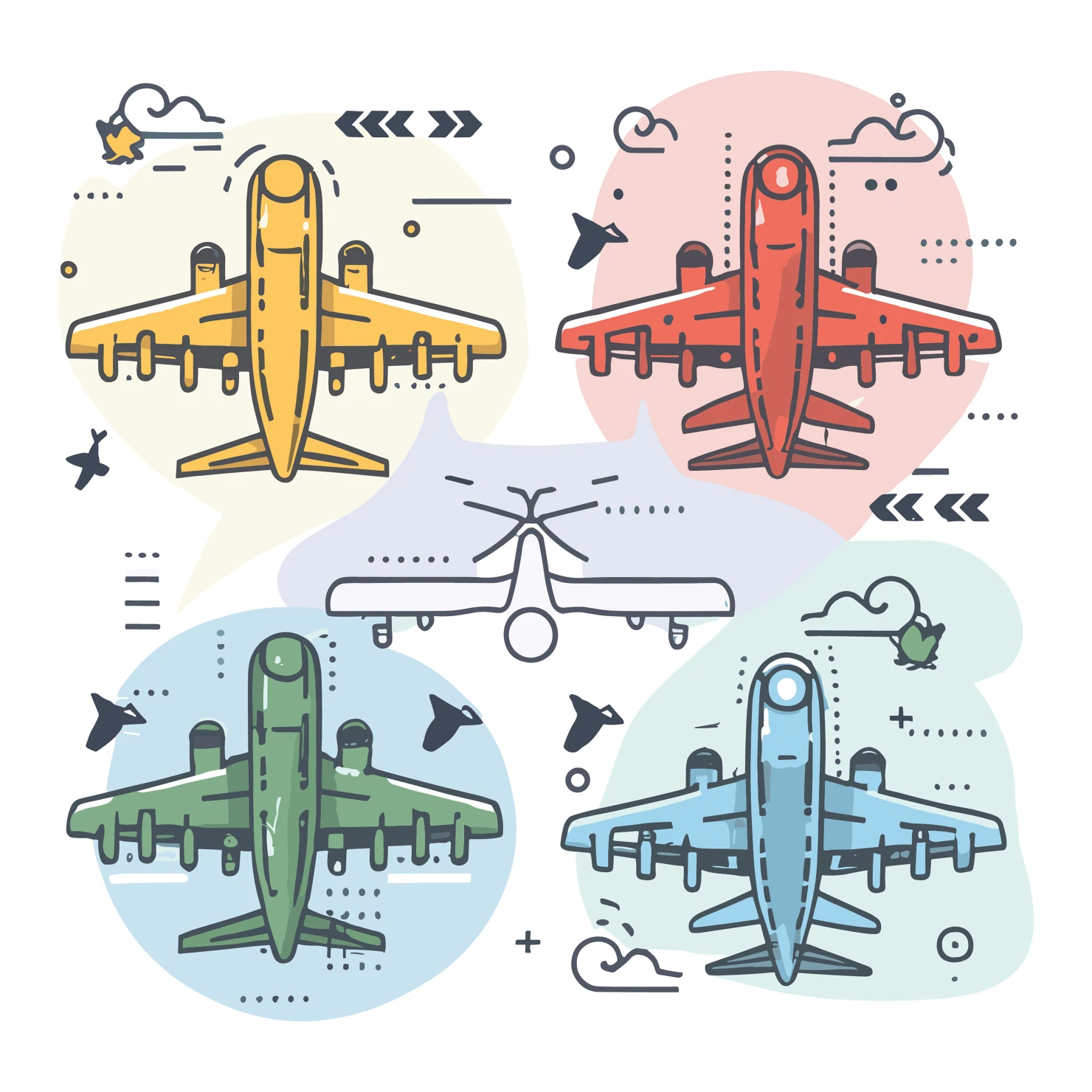 Airplane customizable icon set design #35195