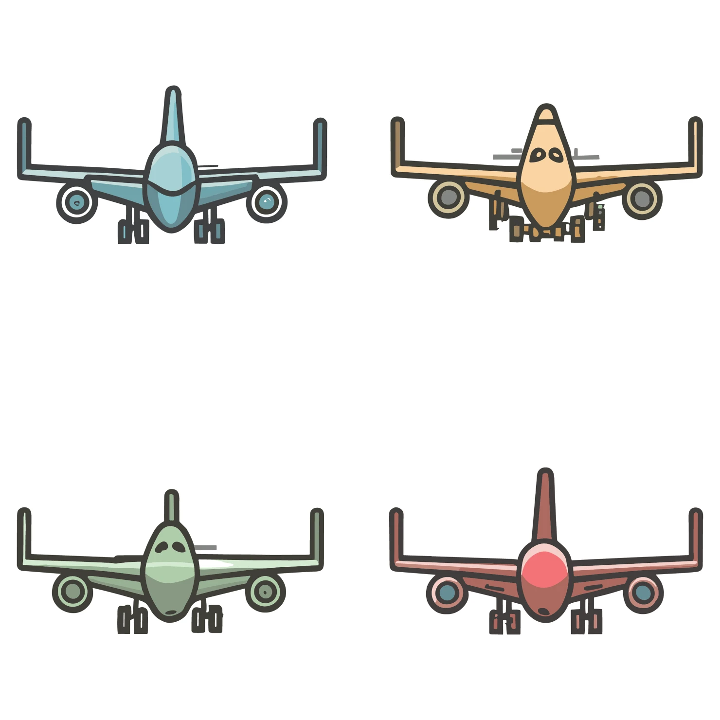 Airplane customizable icon set design #35196