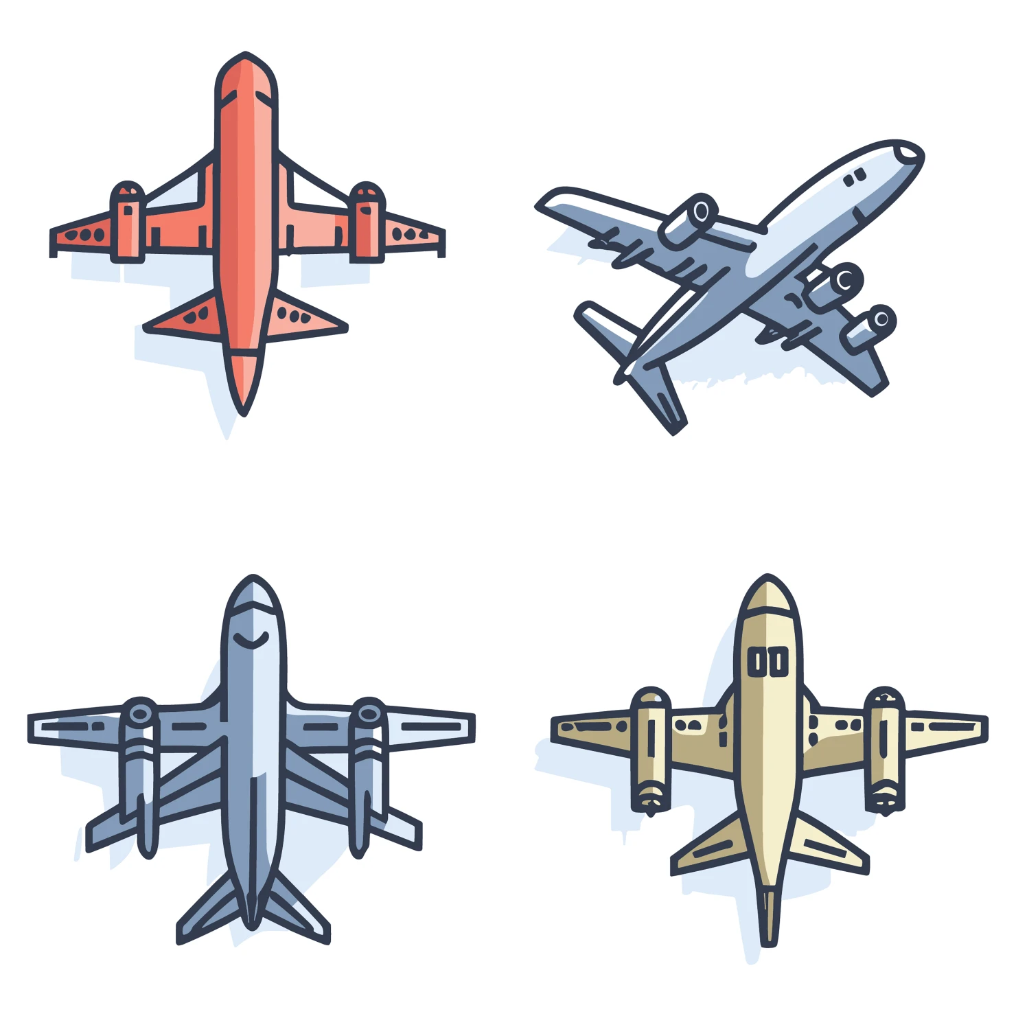 Airplane customizable icon set design #35197