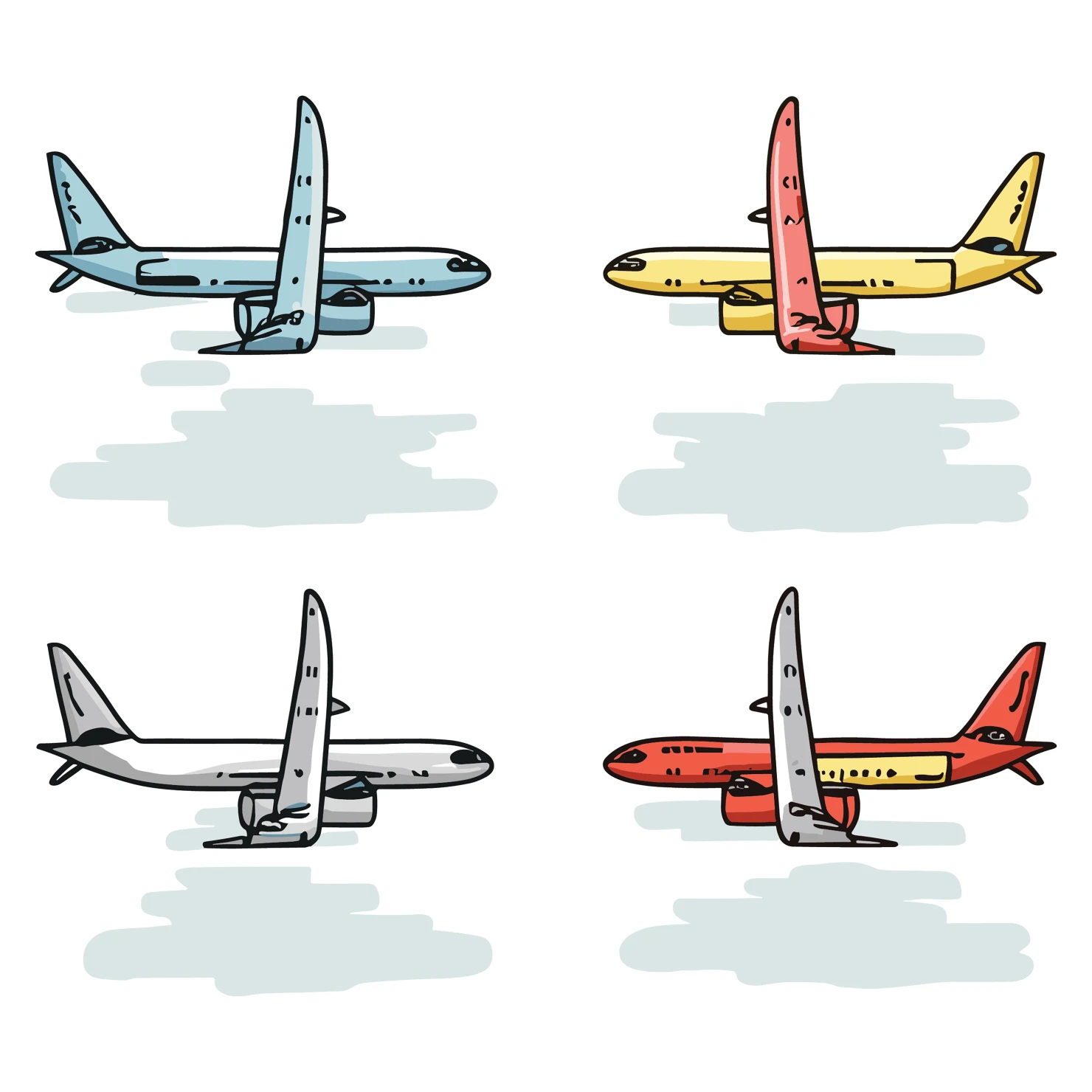 Airplane customizable icon set design #35200