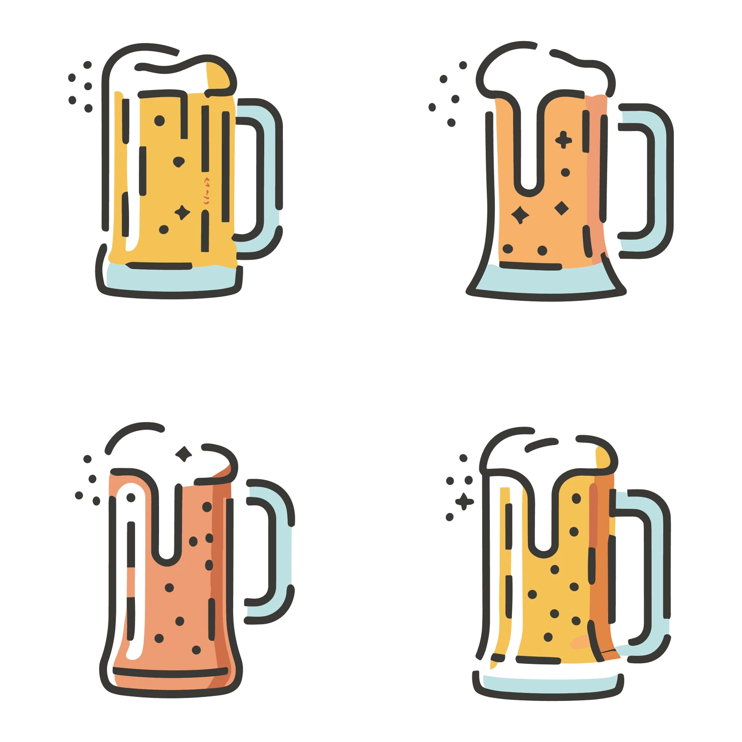 Beer customizable icon set design #35221