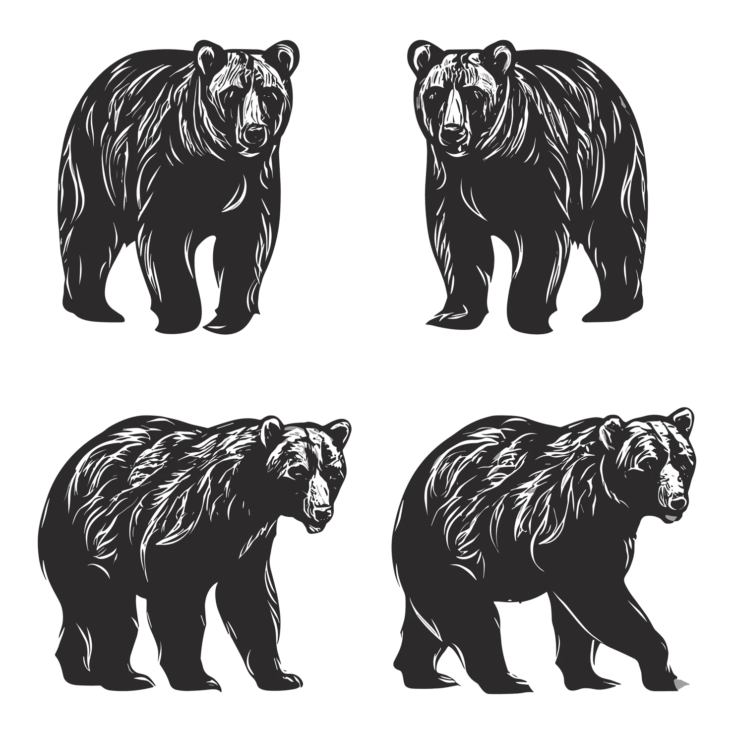 Bear customizable icon set design #35224
