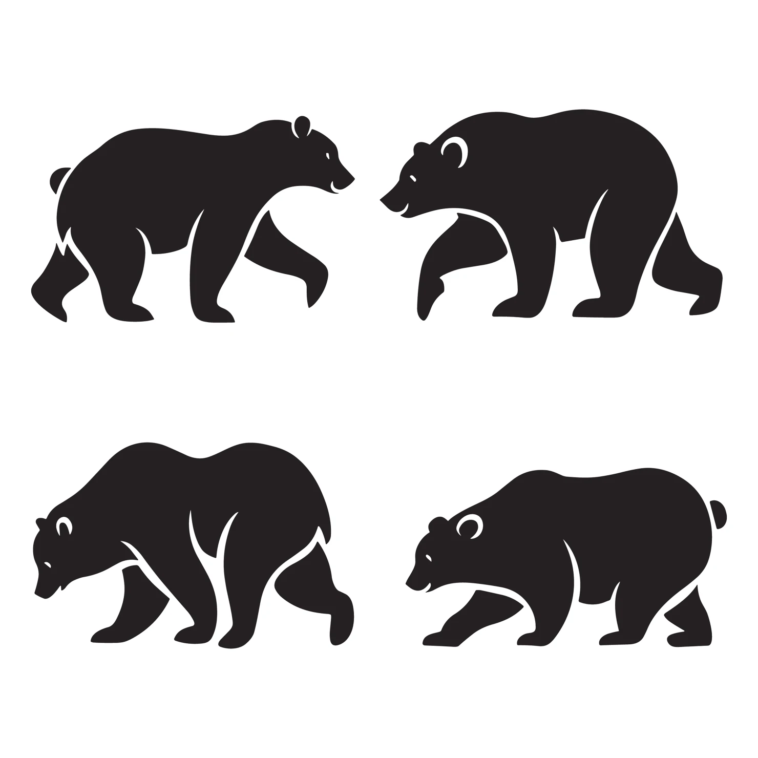 Bear customizable silhouettes set design #35225