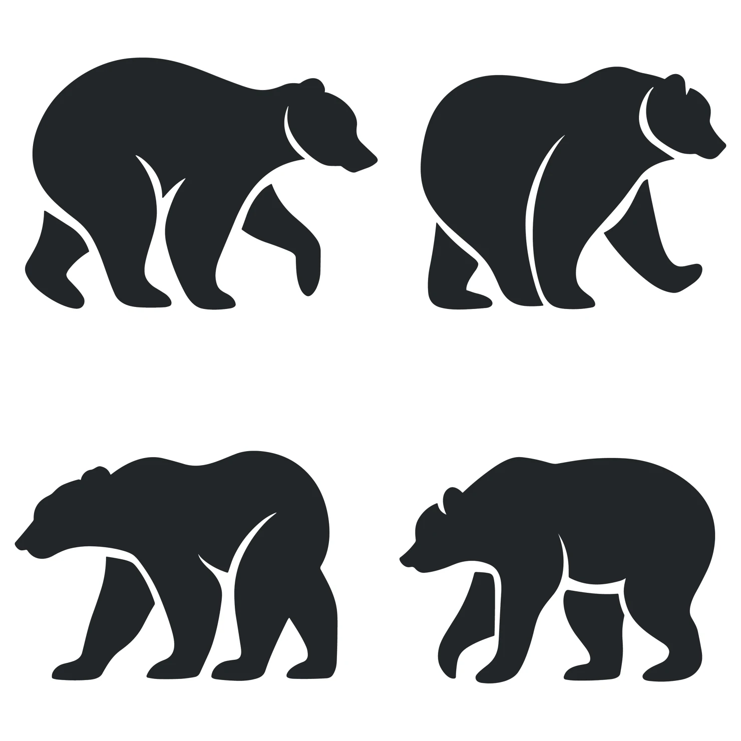 Bear customizable silhouettes set design #35228