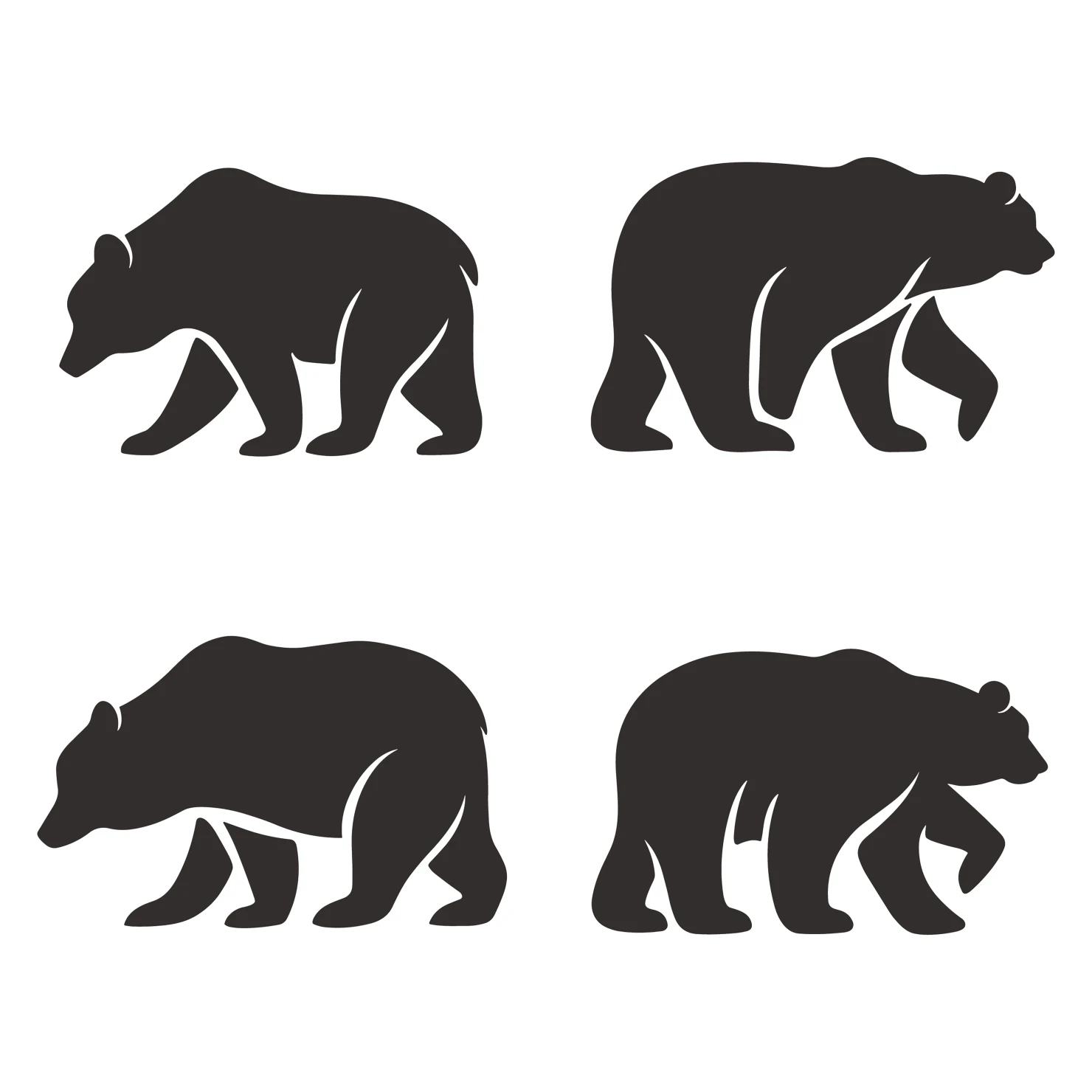 Bear customizable silhouettes set design #35230