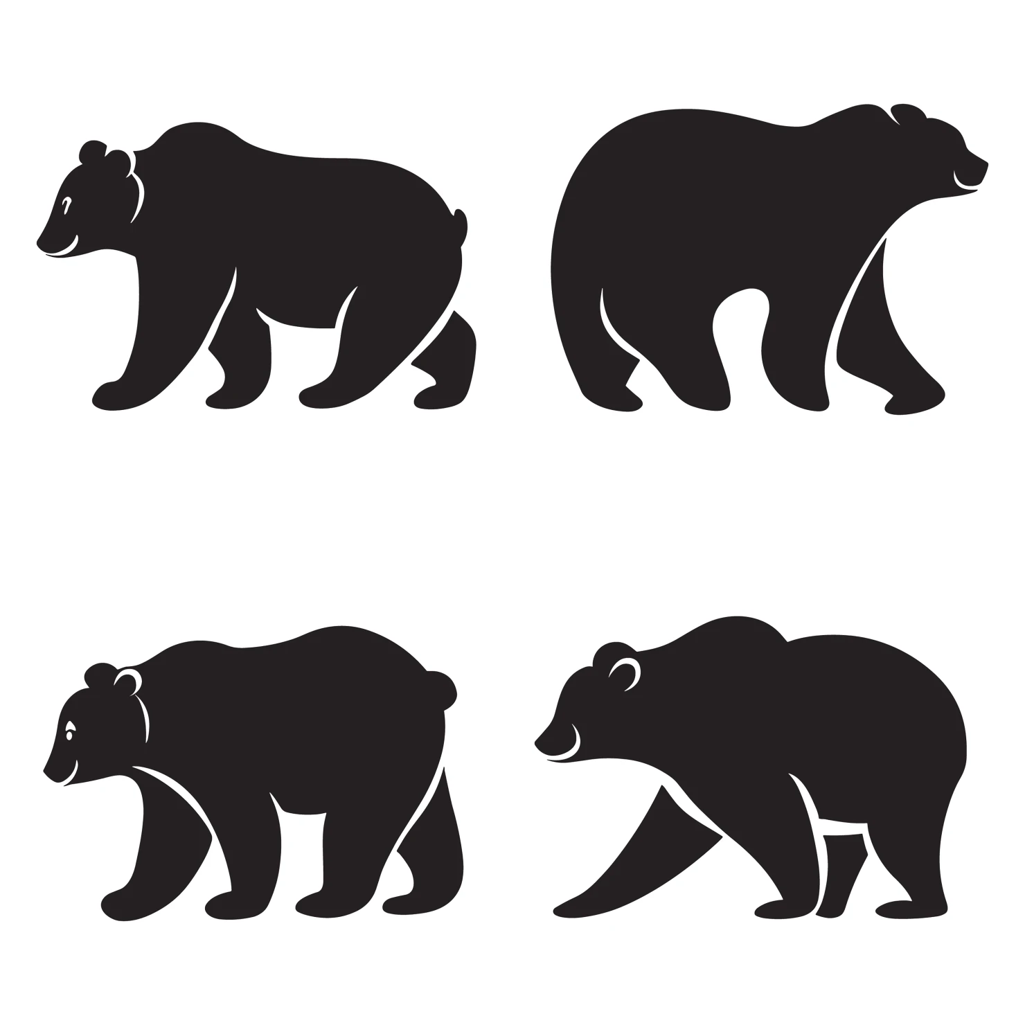 Bear customizable silhouettes set design #35231