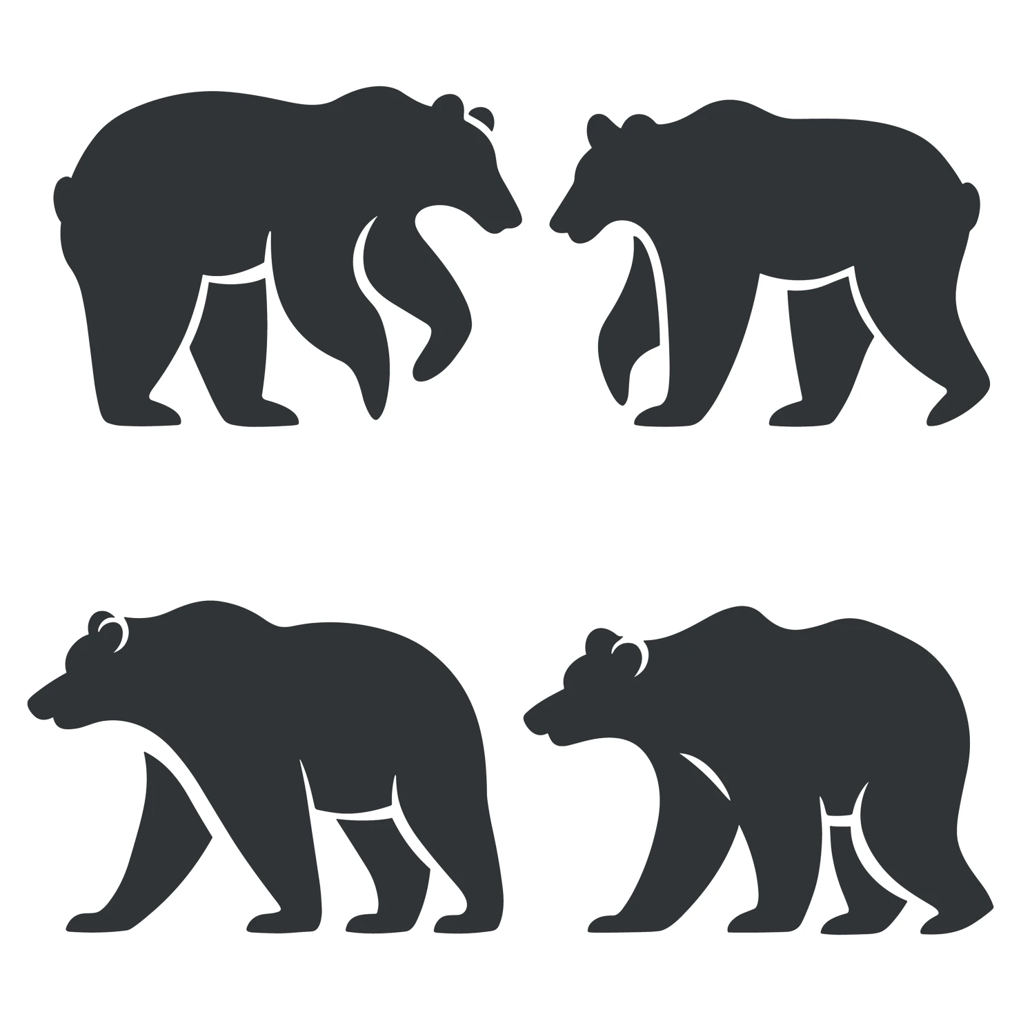 Bear customizable silhouettes set design #35232