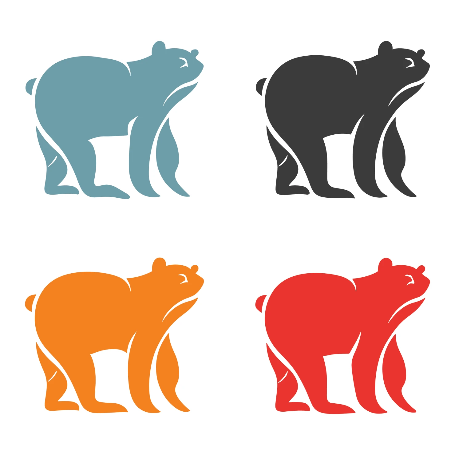 Bear customizable icon set design #35233