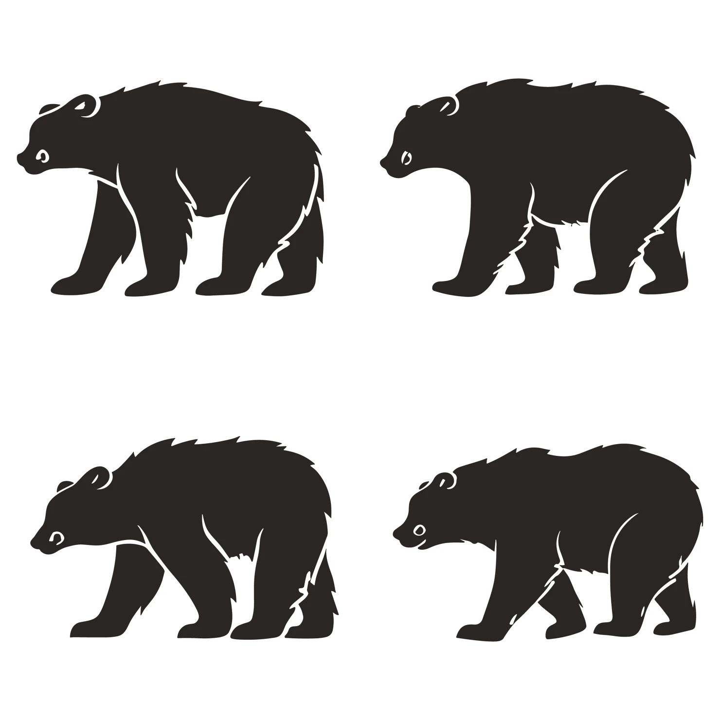Bear customizable silhouettes set design #35235