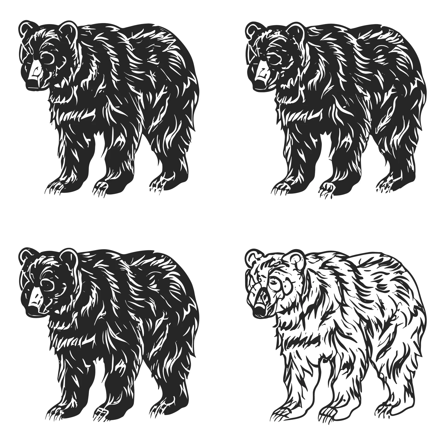 Bear customizable icon set design #35236
