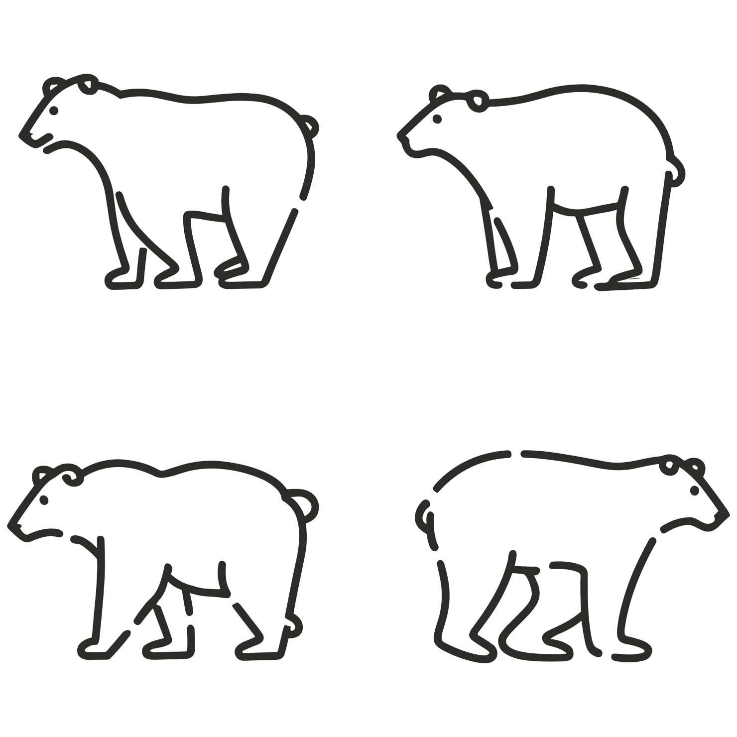 Bear customizable icon set design #35239