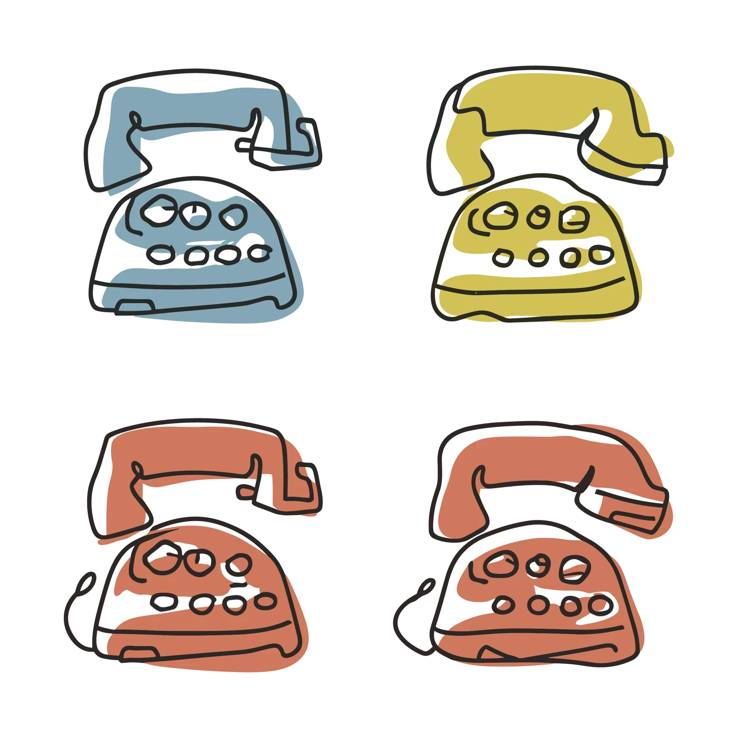 Telephone customizable icon set design #35259