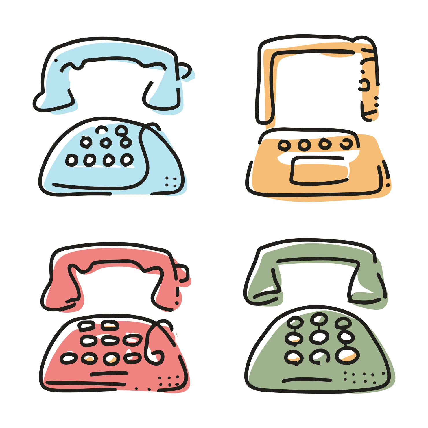 Telephone customizable icon set design #35260