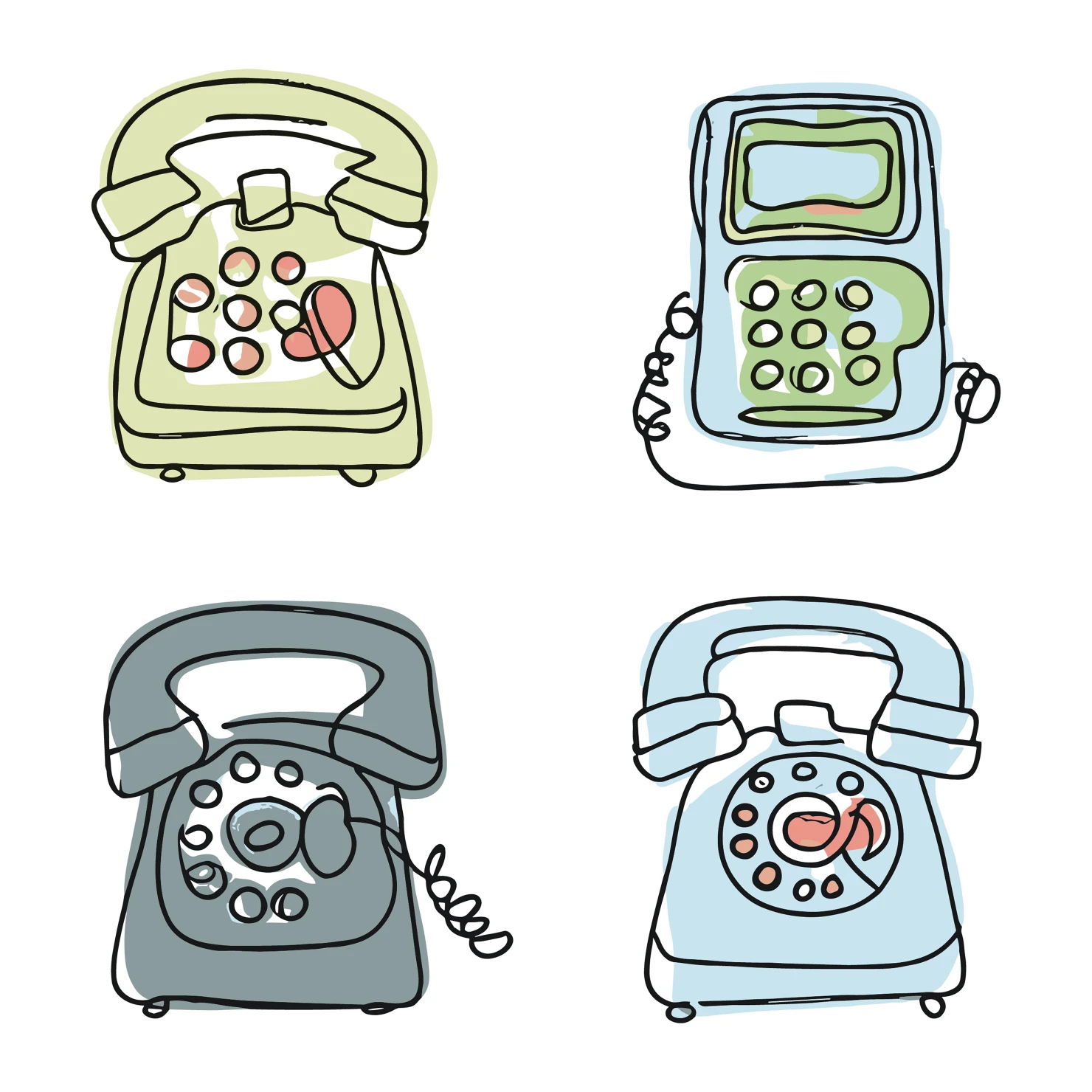 Telephone customizable icon set design #35261