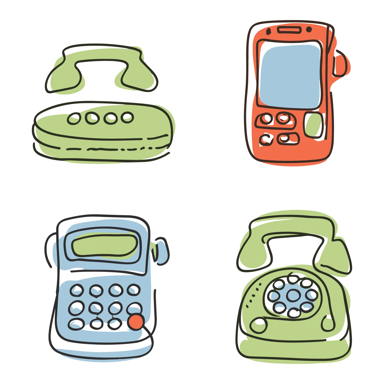 Telephone customizable icon set design #35264