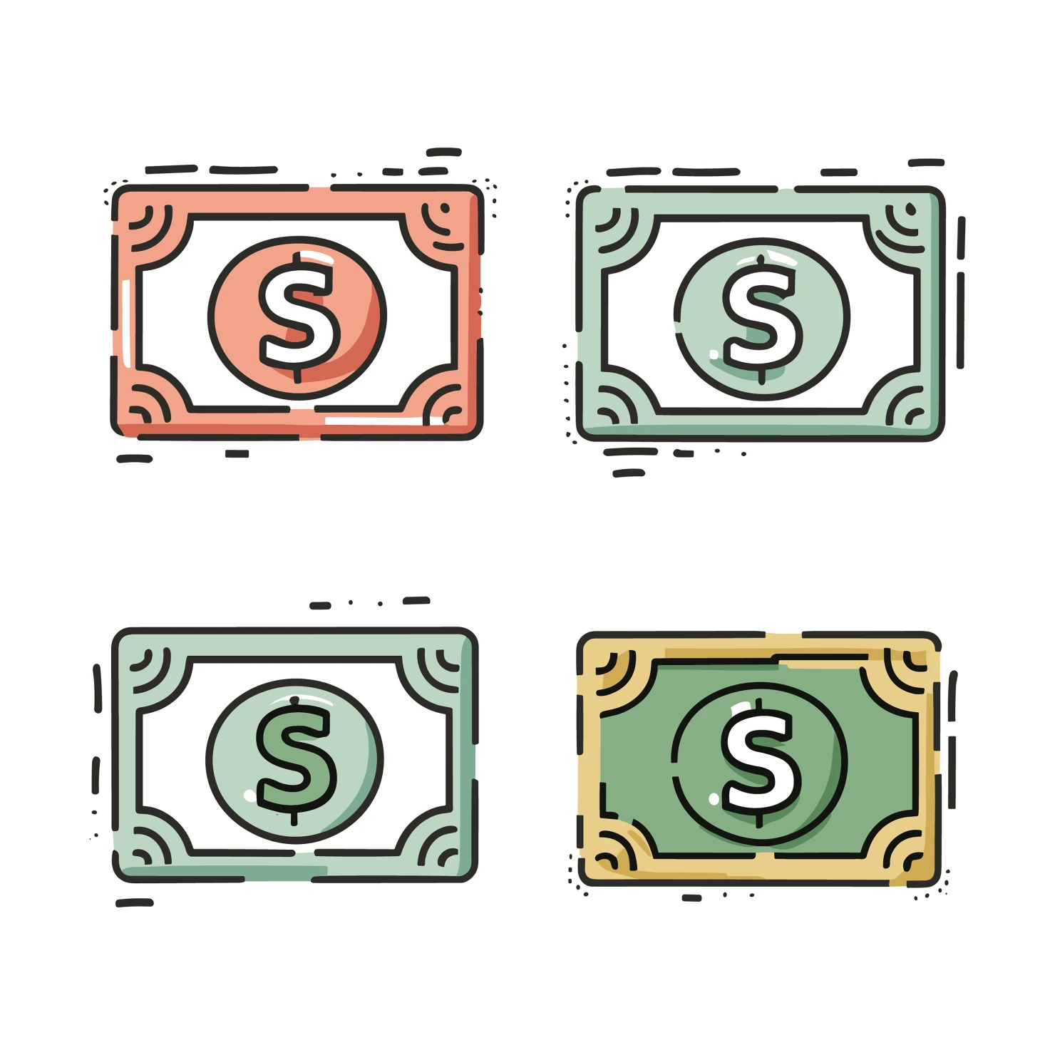 Money customizable icon set design #35271
