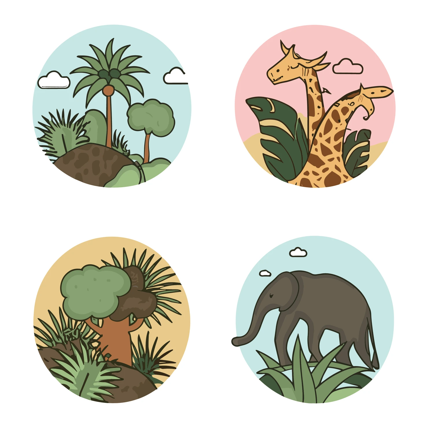 Animals customizable clip art set design #35273