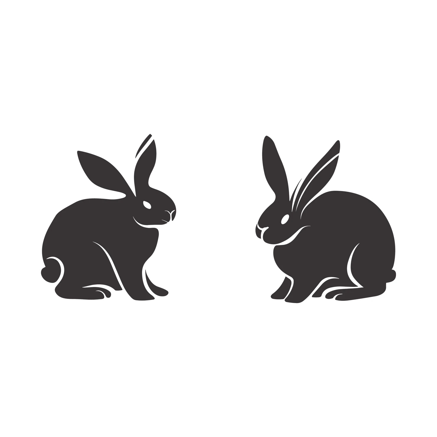 Rabbit customizable silhouettes set design #35278