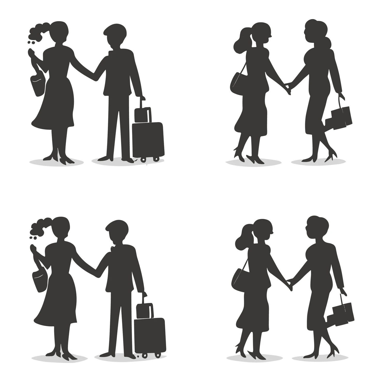 Men and women customizable silhouettes set design #35293
