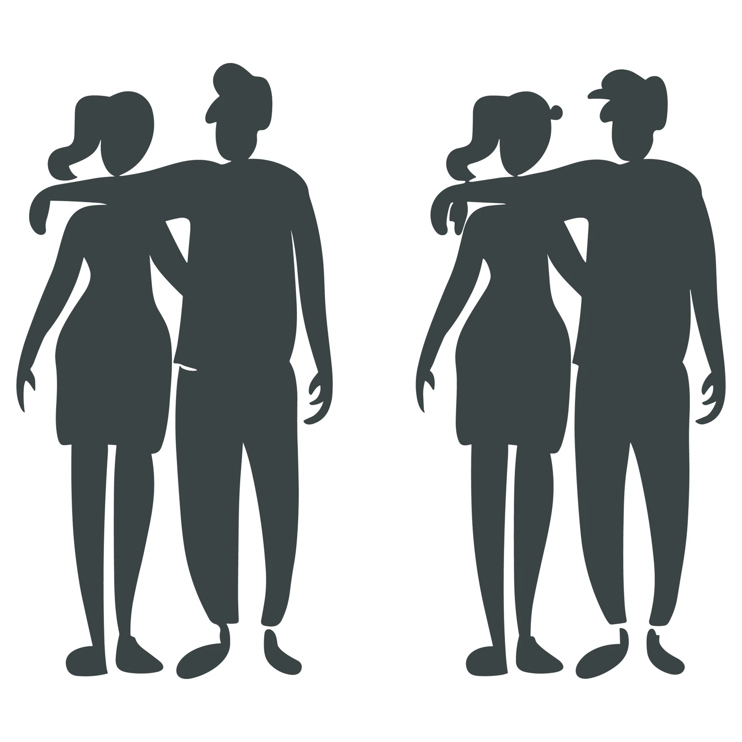 Men and women customizable silhouettes set design #35297