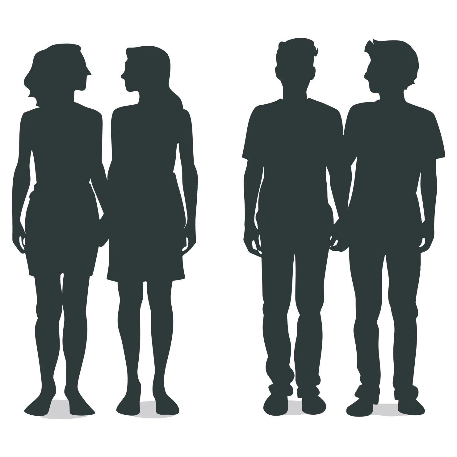 Men and women customizable silhouettes set design #35300