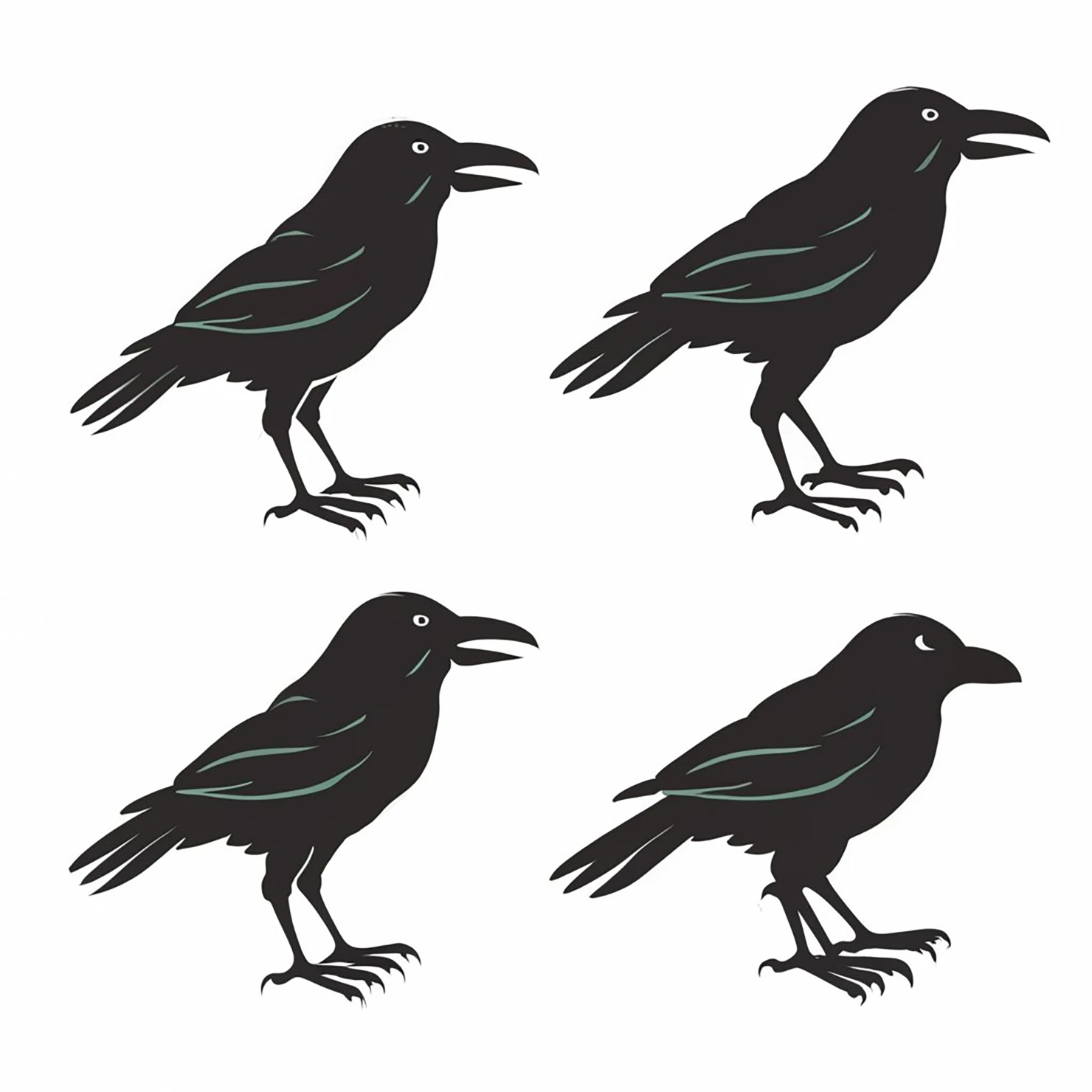 Birds customizable silhouettes set design #35305