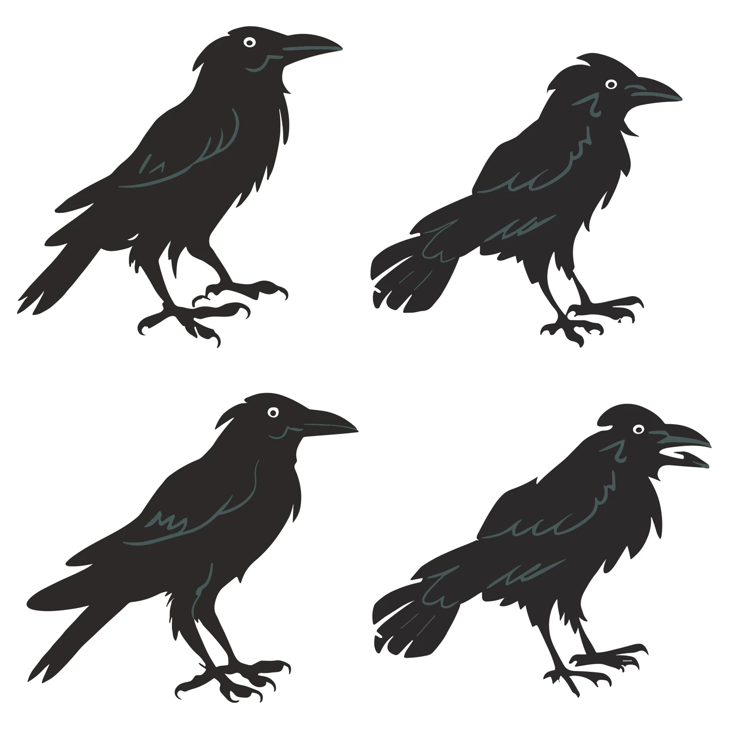 Birds customizable silhouettes set design #35308