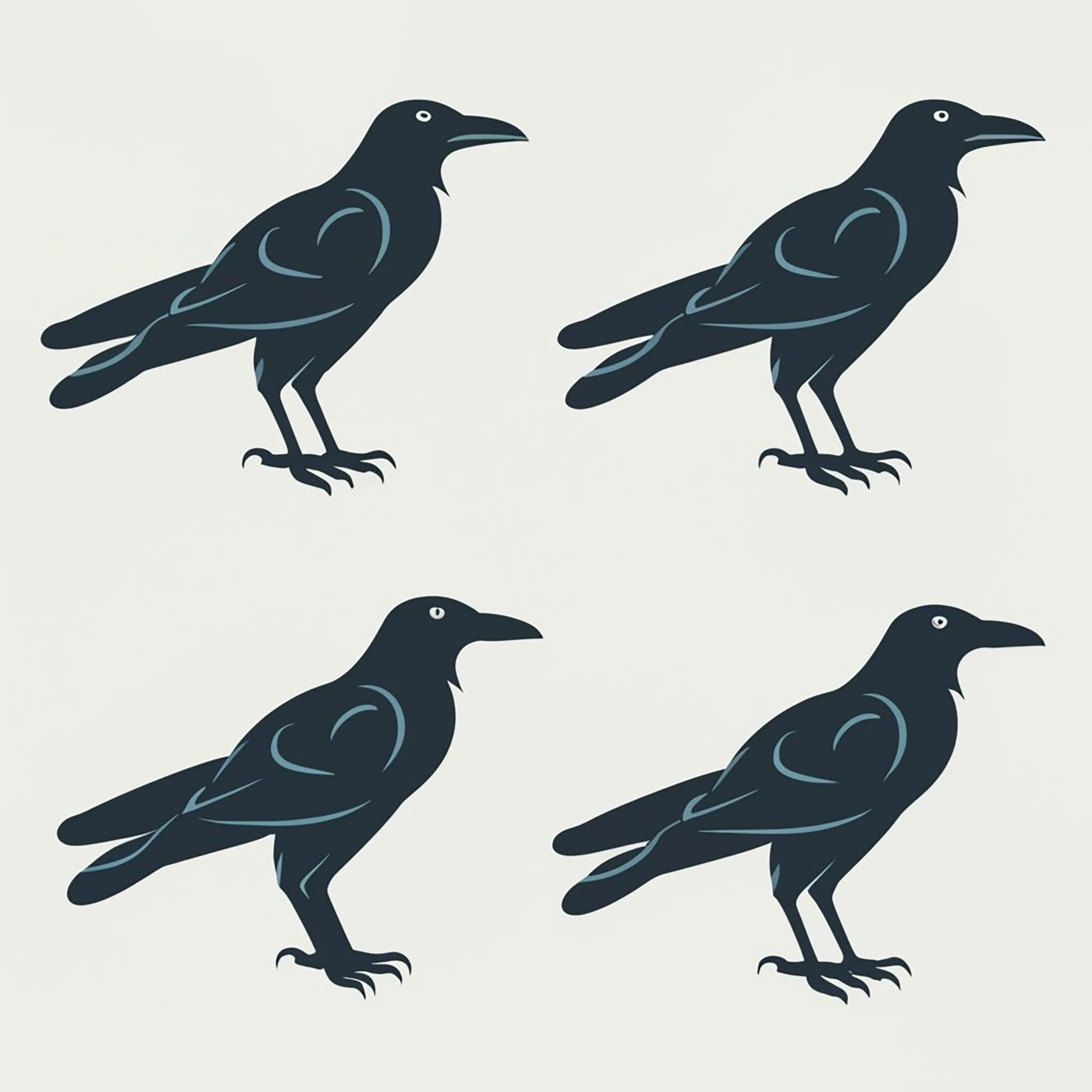 Birds customizable silhouettes set design #35309