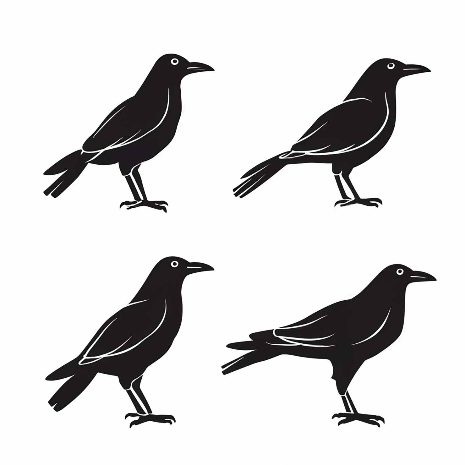 Birds customizable silhouettes set design #35310
