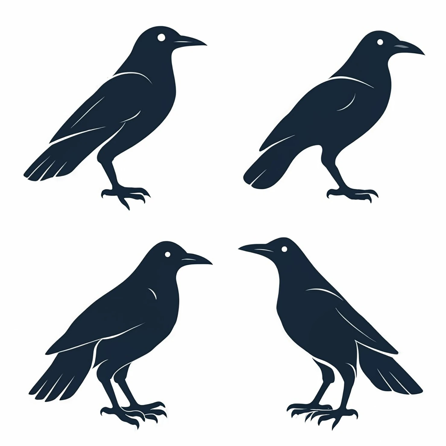 Birds customizable silhouettes set design #35312