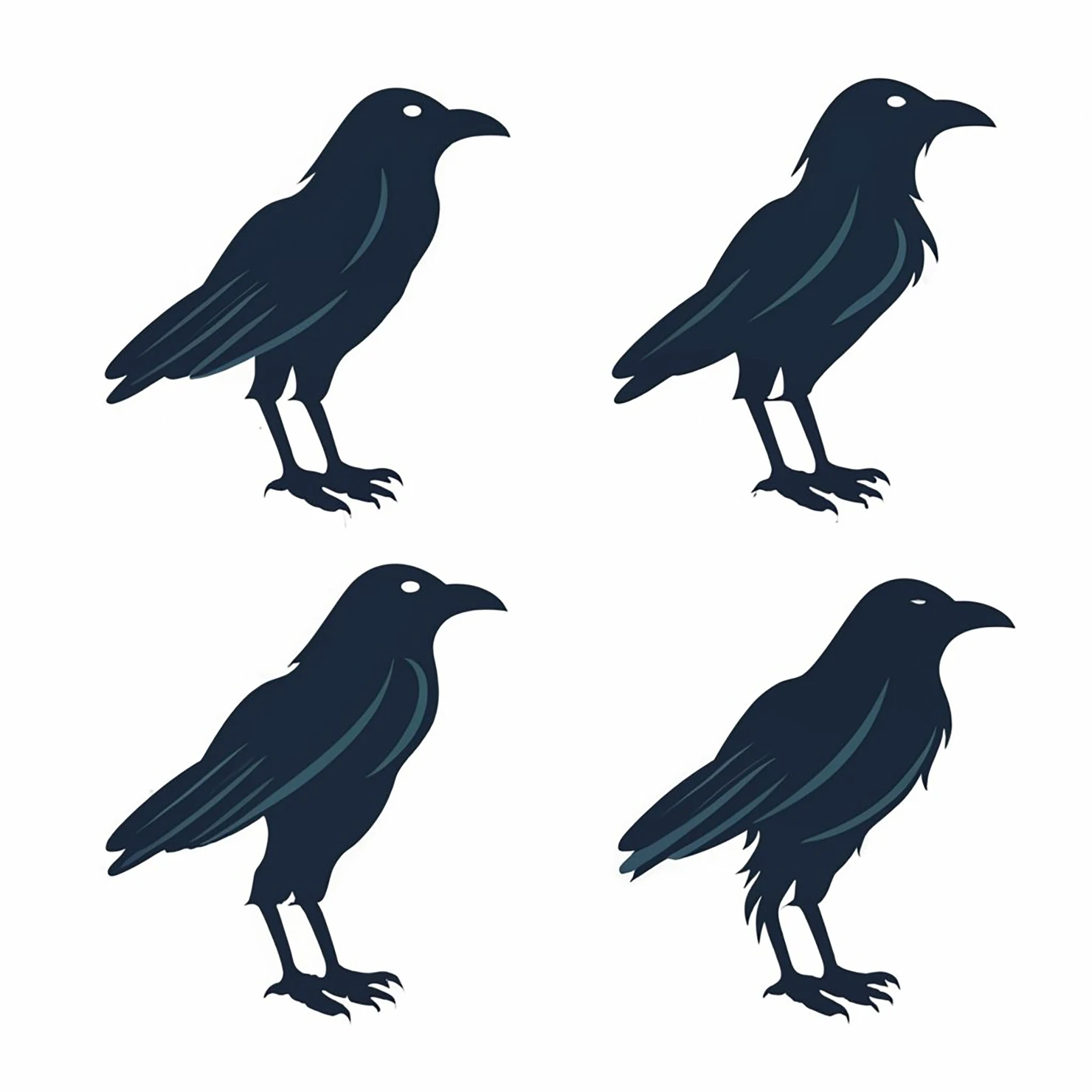 Birds customizable silhouettes set design #35313