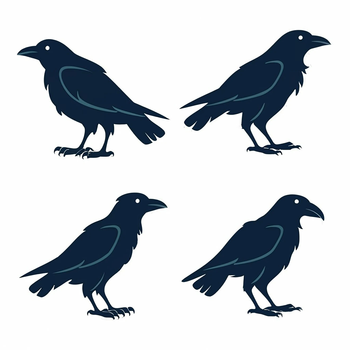 Birds customizable silhouettes set design #35314