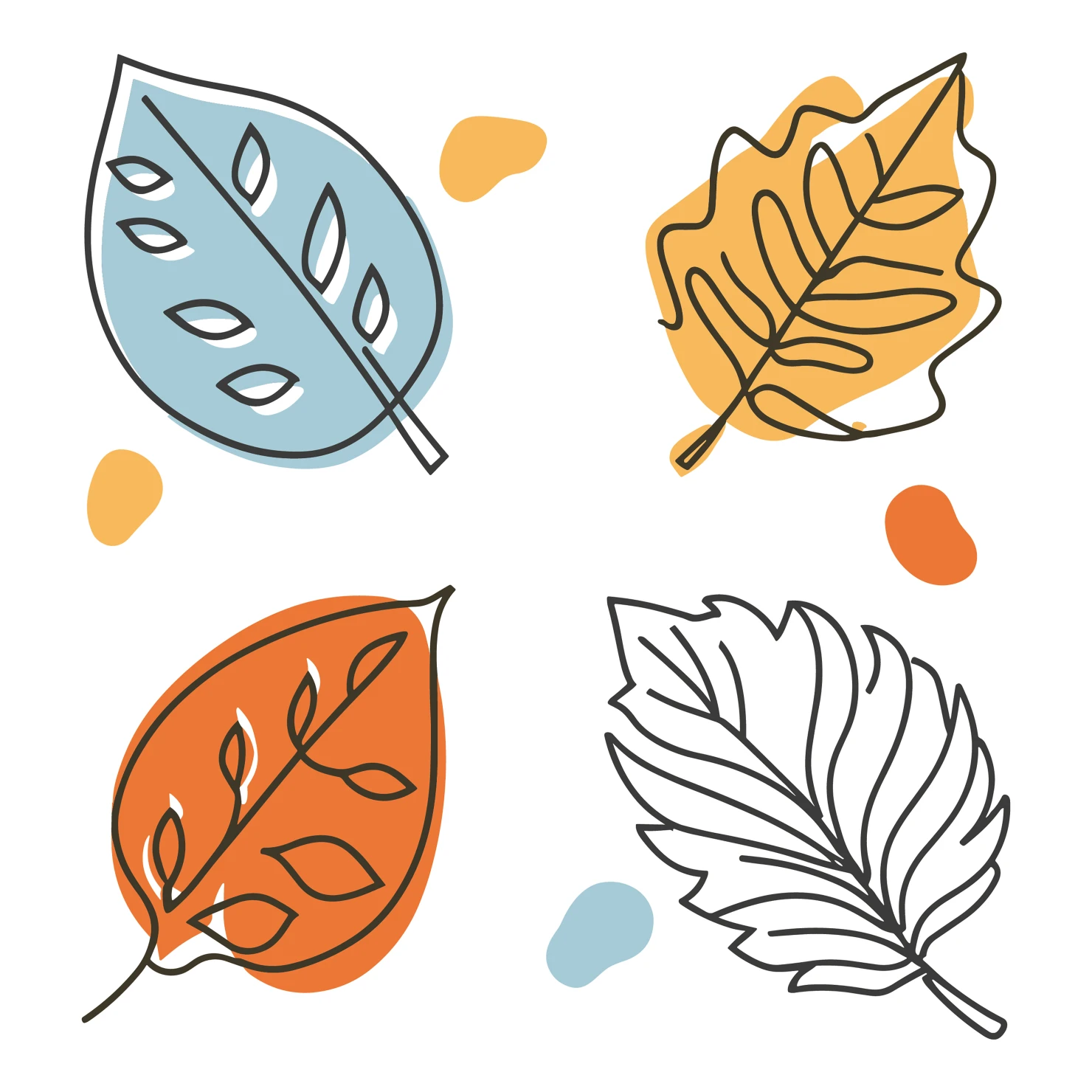 Leaves customizable clip art set design #35344