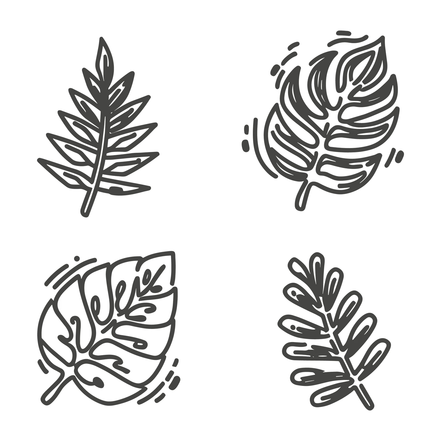 Leaves customizable clip art set design #35345